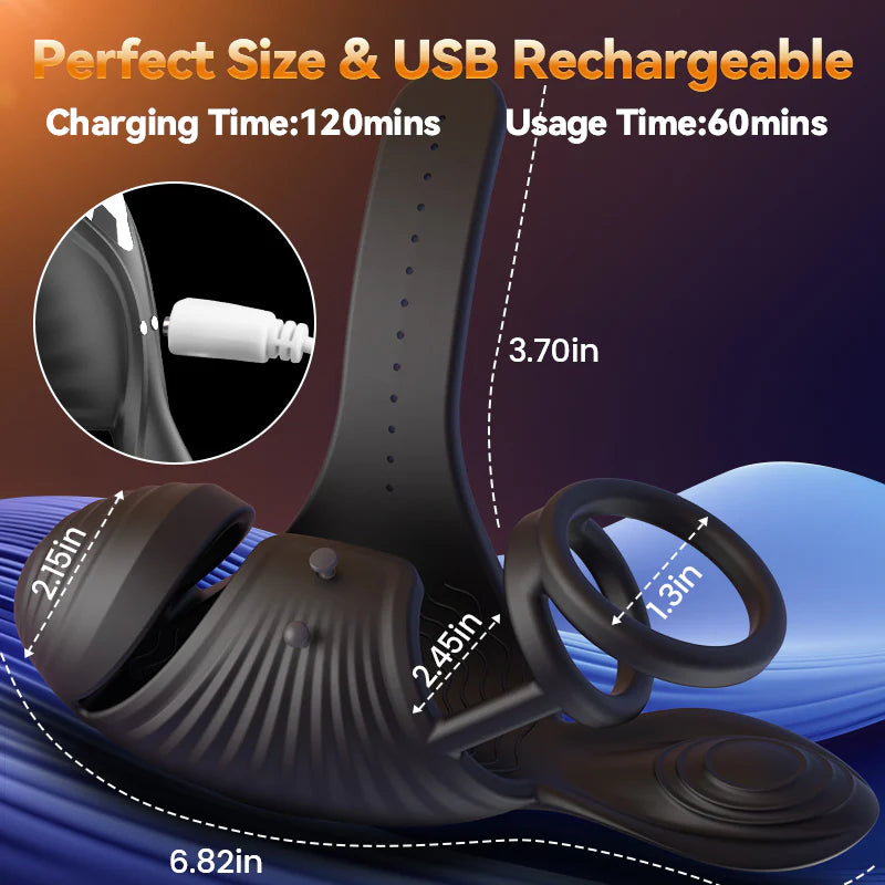 STROKER- Delay Ejaculation Desensitization Training 7 Vibrations and 3 Powerful Motors Masturbation Penis Vibrator