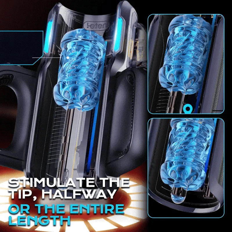 STROKER- Male Masturbator Interactive Transparent Stroker 10 Thrusting, 4,72 in Deep Stroke & Realistic Moaning Voice Stroker