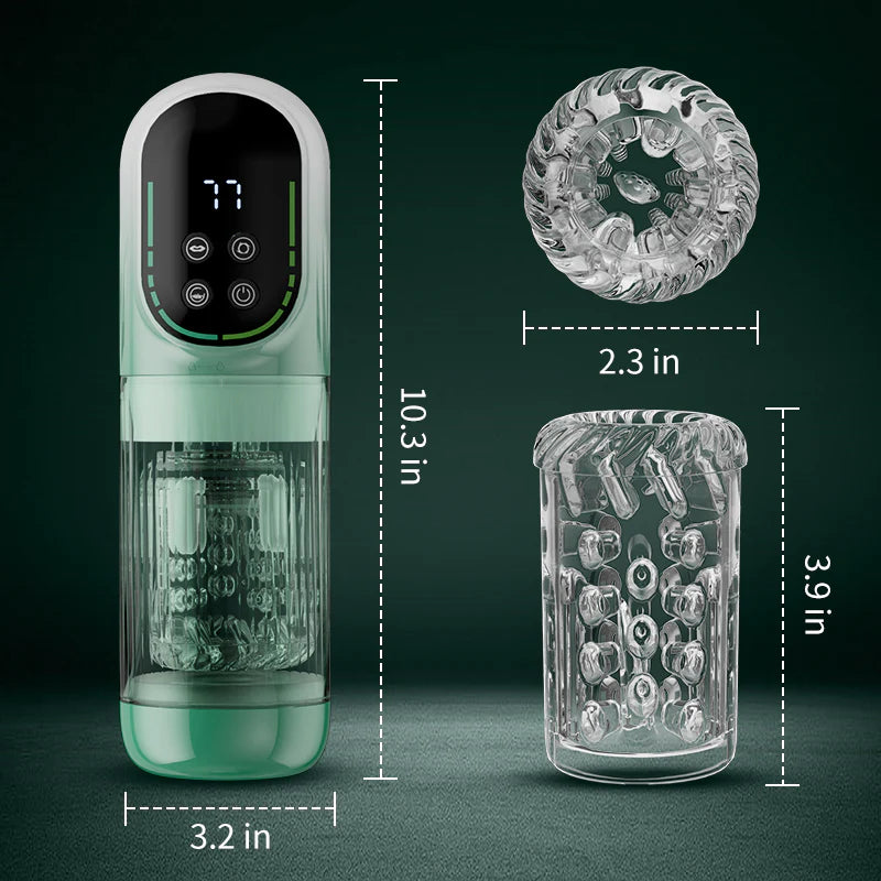 STROKER- Male Masturbator 7 Frequency Powerful Suction & Tongue Licking Masturbator Cup 5-in-1 Thrusting & Rotating Male Sex Toy
