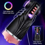 STROKER-Masturbators Cup 3 Sleeves Pocket Pussy Penis Pump with 9 Sucking & 9 Vibrating Male Masturbator