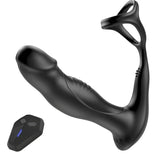 ANAL TOY-3 In 1 Wriggling Swaying Vibrating 9 Wriggling Swaying Male Prostate Toy with Cock Ring