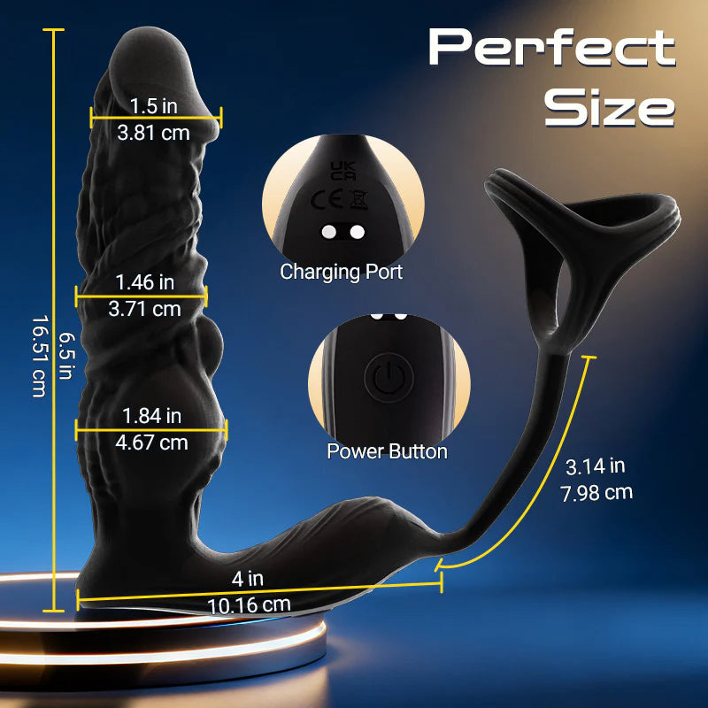 ANAL TOY–Equipped With Cock Ring Fast Thrusting 6-in-1 Prostate Massager With Remote Control And APP For Man