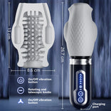 Telescopic Rotating Masturbation Cup-Male Masturbator Dual Motor Oralsex Analog Masturbator 7 Vibrations 5 Retractions 5 Rotations