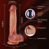 Vibrating Dildo- 8.6 Inch Bloodshot Thrusting Swinging Heating Dildo