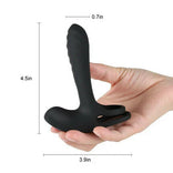 ANAL TOY-9 Vibrating Remote Control Dual Rings Cock Ring Butt Plug For Man