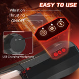 STROKER- 5-in-1 Multifunctional Masturbator with 5 Thrusting and Suction, 10 Vibration, and Transparent Removable Cover Male Masturbator