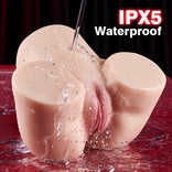 SEX DOLL- Dual Channel Vibrating TPE Sex Doll Nude Realistic Butt 3 Vibrating Masturbator 5.5 lbs Male Masturbator