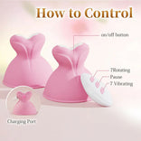 Womangift- 7 Vibrating & Rotation Nipple Toys with Replaceable Message Head For Woman