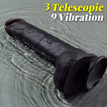 Black Dildo- 3 Thrusting 9 Vibration Heating Big Brown Dildo Tattooed Men