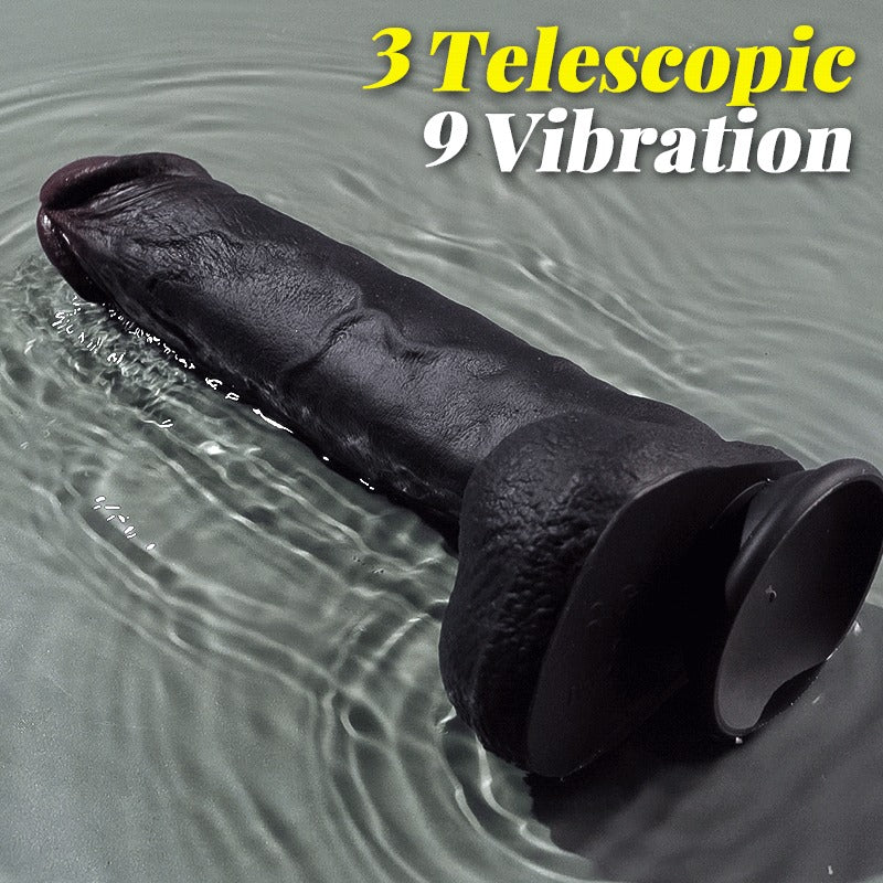 Black Dildo- 3 Thrusting 9 Vibration Heating Big Brown Dildo Tattooed Men