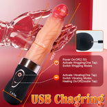Vibrating Dildo- Wriggling Heating 9.65 Inch Dildo Dildo Machine
