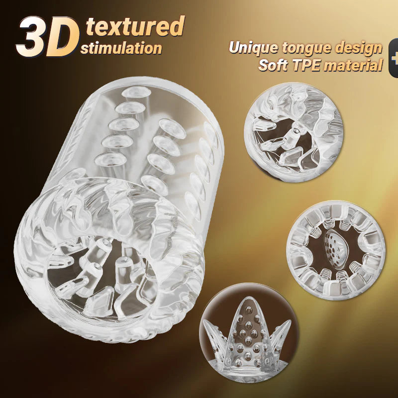 STROKER- Masturbation cup 5 IN 1 Licking Massage Thrust Rotation Vibrating Burst Stroker