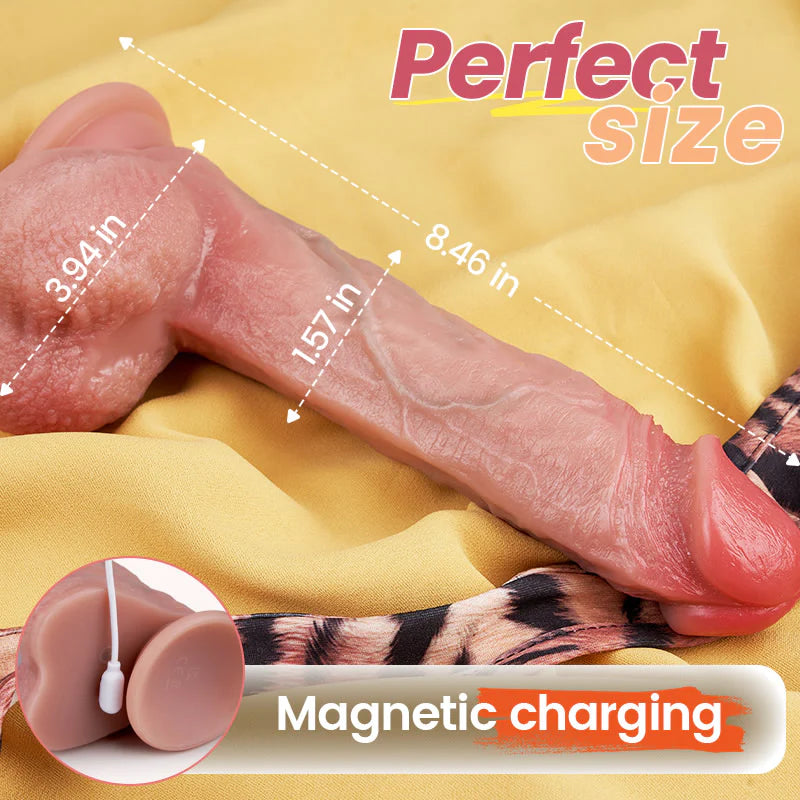 Vibrating Dildo- IPX7 Waterproof 7 Thrusting Swinging 10 Vibrating Heating Lifelike Dildo 8.46 Inch Realistic Dildo