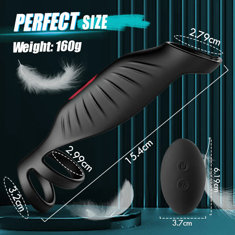 Penis Ring-IPX7 Remote Control 9 Vibration 2 IN 1 Cock Ring