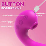 Womangift- Sucking Vibrator TRIPLE AROUSAL Clitoral Sucking 5 Licking 10 Vibrating Vibrator