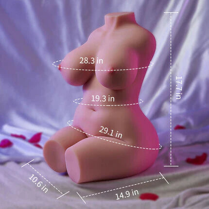 SEX DOLL-Full Silicone Torso No Function Curvaceous Alluring Lifelike Sex Doll 29.1 lbs Male Masturbator