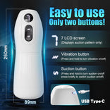 STROKER-Masturbation Cup 7-Mode Vibrating Automatic Male Masturbator Cup with Realistic Lip Entrance & Textured Tunnel