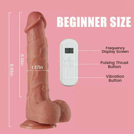 Realistic Dildo- Thrusts Vibration Dildo 8.66 Inch Vibrating Dildo