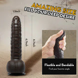 Black Dildo-9.7*1.5 in Thrusting Control Heating Dildo