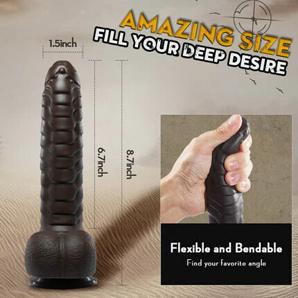 Black Dildo-9.7*1.5 in Thrusting Control Heating Dildo