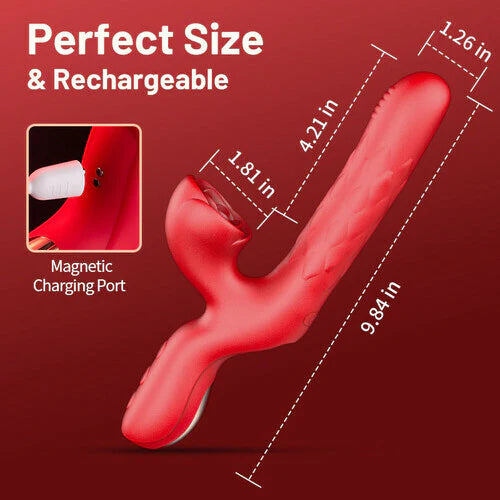 Womangift- 7 Thrusting Wiggling Rose Stimulator Vibrator G-spot Vibrator Licking Vibrator