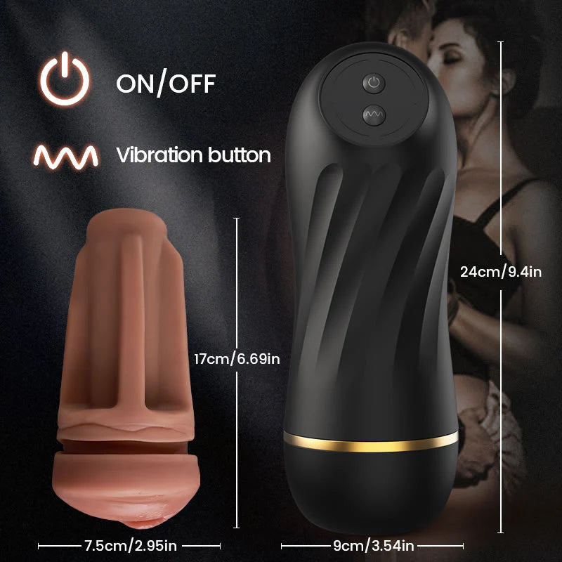 STROKER-Male Masturbator 10 Vibration 360° Textured Massage Masturbation Silent Immersive Stroker Masturbation Cup