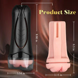 STROKER-Male Masturbator 10 Vibrations Realistic Labia Vaginal Pressure IPX7 Waterproof Electric Masturbator Stroker Masturbation Cup
