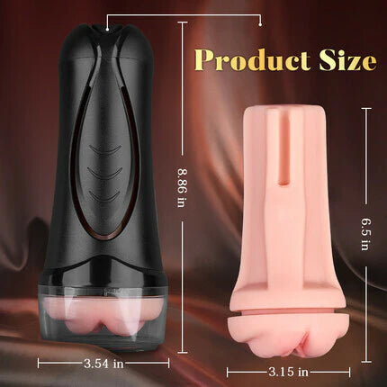 STROKER-Male Masturbator 10 Vibrations Realistic Labia Vaginal Pressure IPX7 Waterproof Electric Masturbator Stroker Masturbation Cup