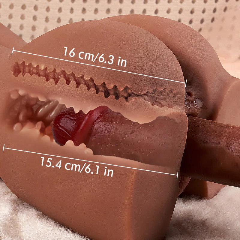 SEX DOLL- No Function 11.55 lbs Brown Realistic TPE Sex Doll, Playable Breasts & Textured Dual Entry Lifelike Doll Masturbator Sex Torso  For Man