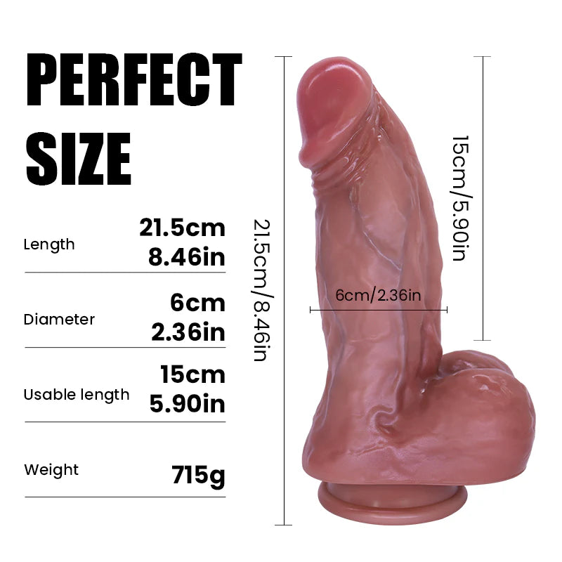 Realistic Dildo- Thick & Textured Manual Dildo 8.46 in