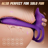 Penis Ring-4 in 1 G Spot Vibrator 10 Vibrations Mode Fox-Shaped Clitoral Stimulator