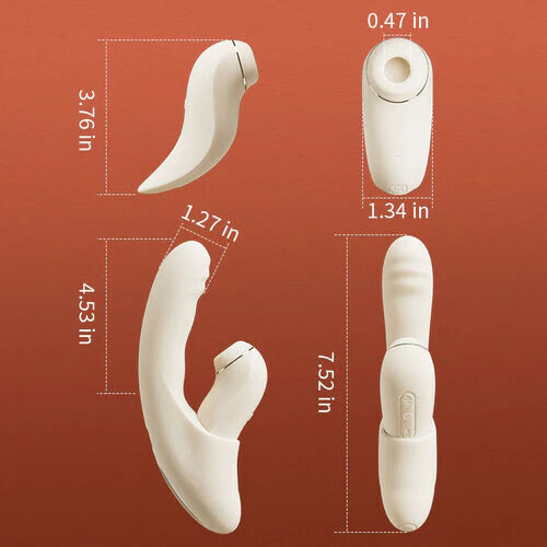 Womangift- 4 IN 1 APP Control Thrusting Sucking Heating G-spot Vibrators Detachable Stimulator Sucking Vibrator