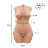 SEX DOLL-Half-Body 35.27lbs Electric Huge Sex Torso 5 Vibration And 3 Suction Modes Dual Channel Realistic Doll For Man