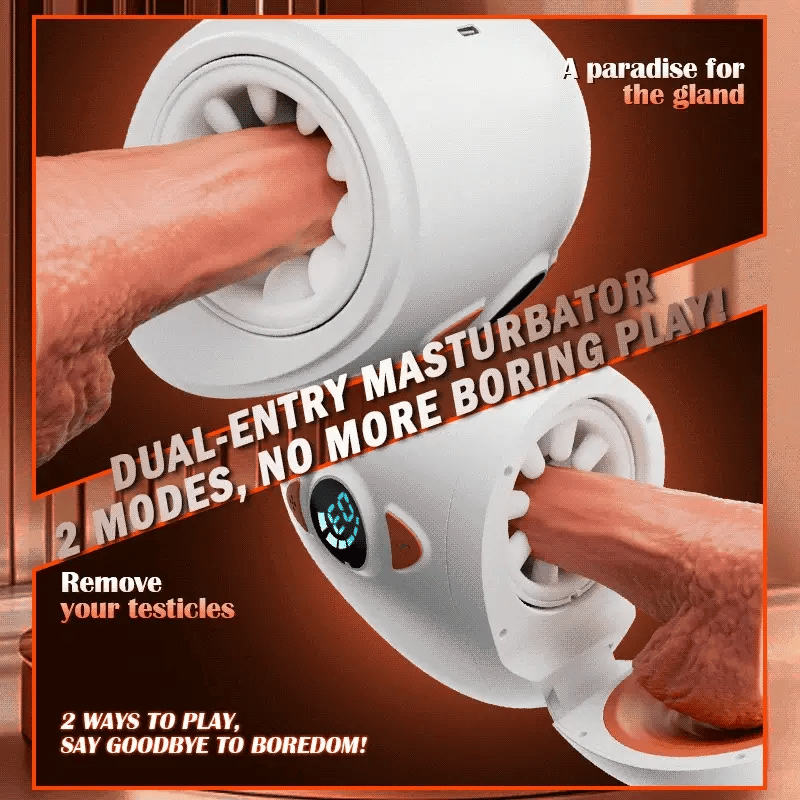 STROKER- 4 IN 1 Masturbators Cup Electric Rotating Male Masturbator with Piston Thrusting, Glans Vibration & Testicle Massage