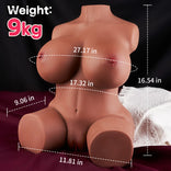 SEX DOLL- Half-Body 3-in-1 Realistic Love Doll Dual Channels for Intense Pleasure Skin-Friendly Sex Torso Male Masturbator