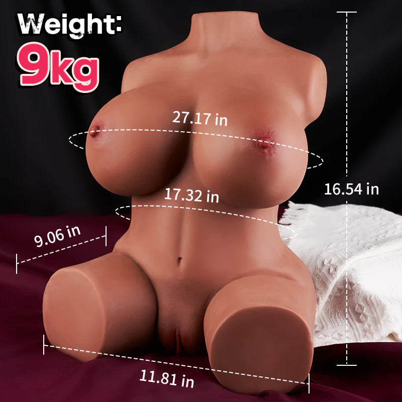 SEX DOLL- Half-Body 3-in-1 Realistic Love Doll Dual Channels for Intense Pleasure Skin-Friendly Sex Torso Male Masturbator