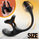 ANAL TOY-4 in 1 Ejaculation Delay Vibrating Anal Plug Prostate Massager with Penis Rings Sex Toy