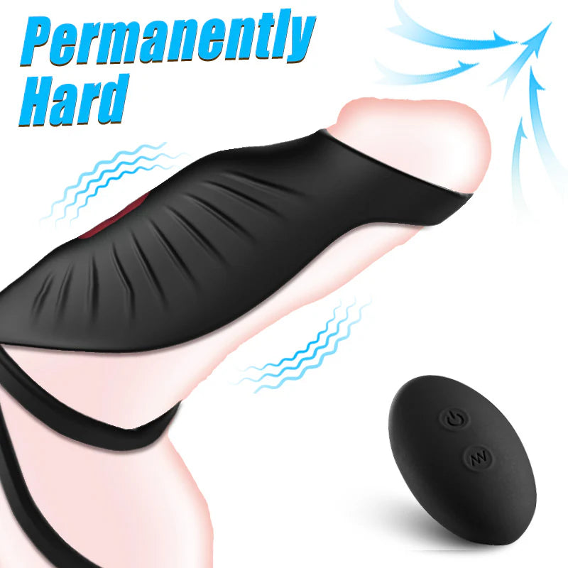 Penis Ring-IPX7 Remote Control 9 Vibration 2 IN 1 Cock Ring