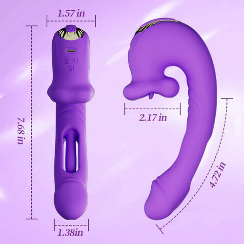 Womangift - Upgraded Mouth-Shaped 3 In 1 Flapping & Biting & Toungue Vibrator G-spot Vibrator