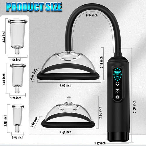 Womangift- Automatic Vacuum Nipple Pump & Vagina Pussy Pump With 5 Cups Suction Vibrator