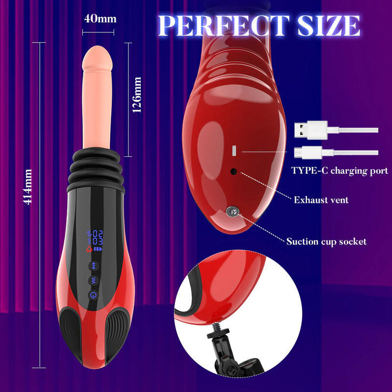 Womangift- 9 Thrusting Vibrating Heating Dildo Sex Machine Dildo Machine For Woman