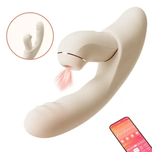 Womangift- 4 IN 1 APP Control Thrusting Sucking Heating G-spot Vibrators Detachable Stimulator Sucking Vibrator