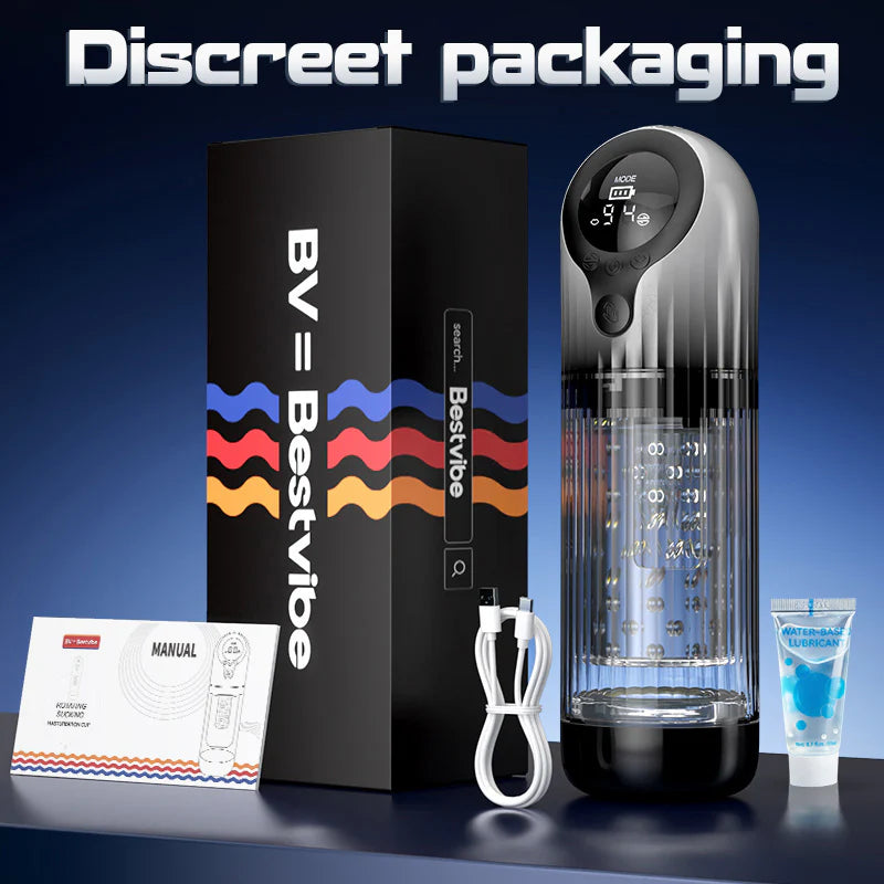STROKER-  9 Rotating & 4 Suction & Licking Pocket Pussy One-Touch Boost Automatic Male Masturbator