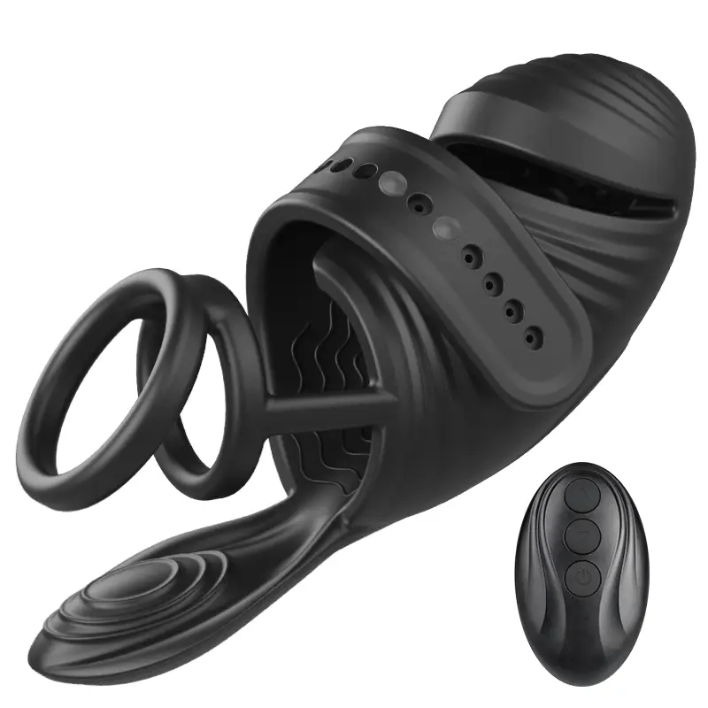 STROKER- Delay Ejaculation Desensitization Training 7 Vibrations and 3 Powerful Motors Masturbation Penis Vibrator