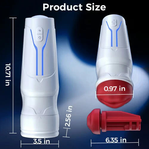 STROKER- Masturbation Cup City Lights Red Sucking Mouth Vibrating Male Stroker Male Masturbator