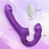 Womangift- G-spot Vibrator for Couples 10 Tapping & Vibrating G-spot Clit Stimulator Strapless Double-ended Remote Control Dildo