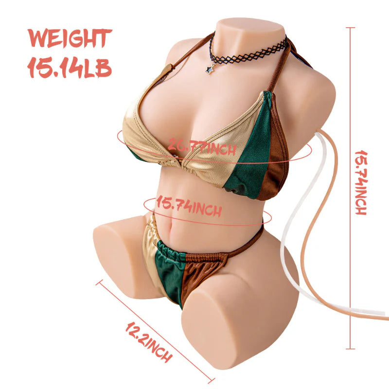 SEX DOLL-Half-Body 15.14lbs Sucking Vibrating Function Sex Torso Love Doll For Man