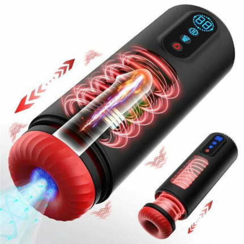 STROKER- Male Masturbator 9 Telescopic Vibration Sucking Heated Aircraft Male Stroker Masturbation cup
