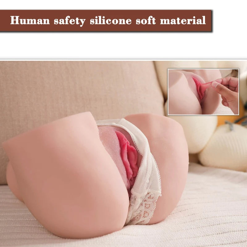 SEX DOLL-Half-Body– 2 in1 Electric Sex Doll with 7 Vibrations and 100% Waterproof Realistic Butt Male Masturbator