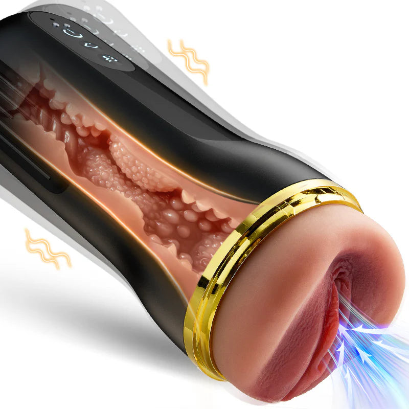 STROKER- Masturbators Cup 10 Vibrating Sucking Deep Throat Male Stroker Male Masturbator